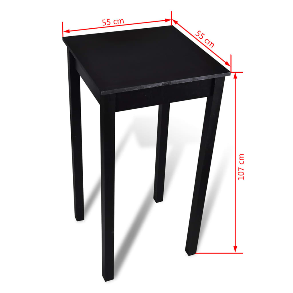 Barset Bartisch mit 2 Barhockern Schwarz – Bild 7