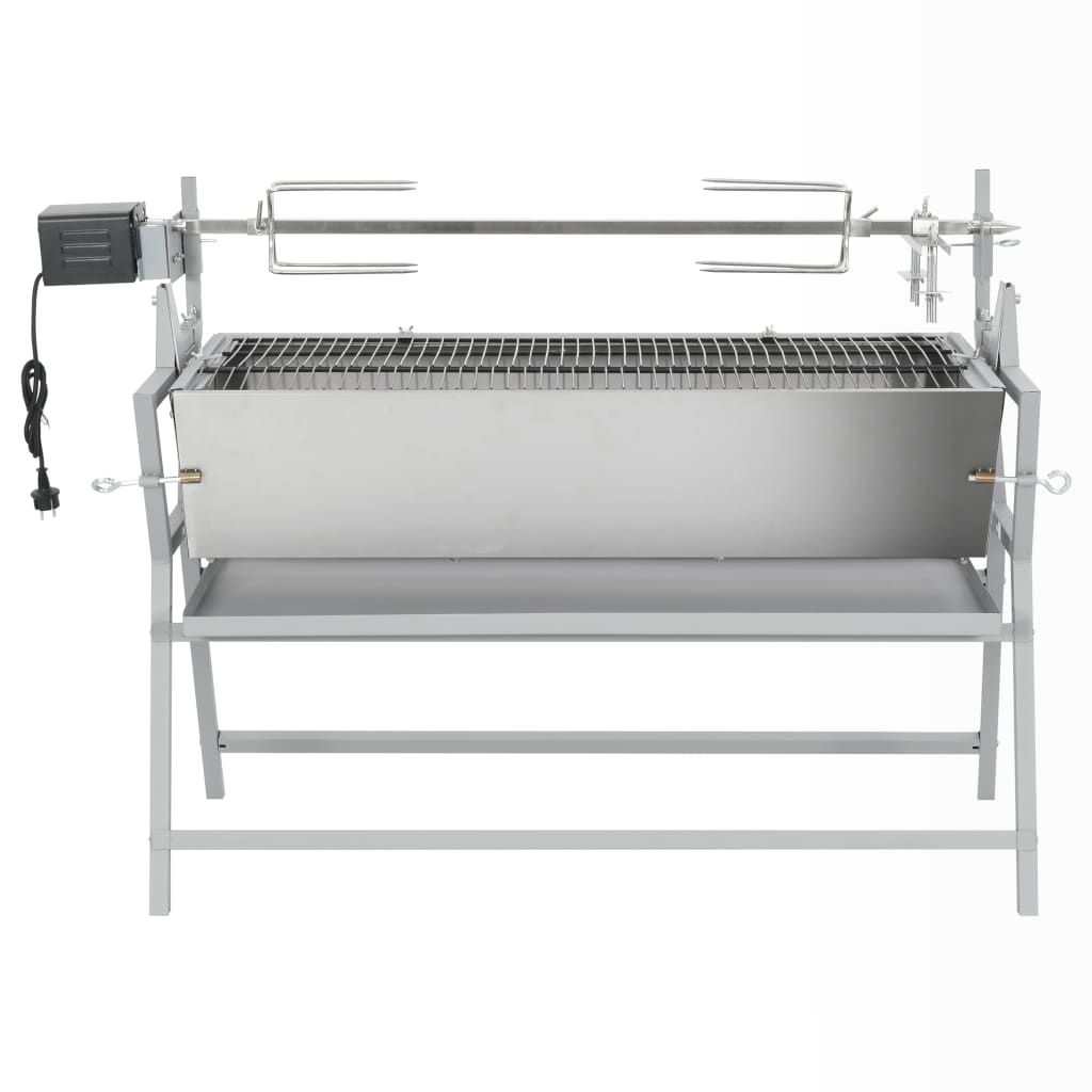 BBQ Grill mit Drehspieß Eisen und Edelstahl – Bild 2