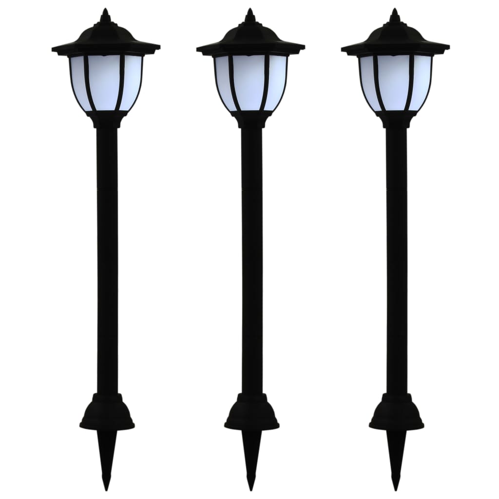 Solarleuchten 3er-Set – Schwarz