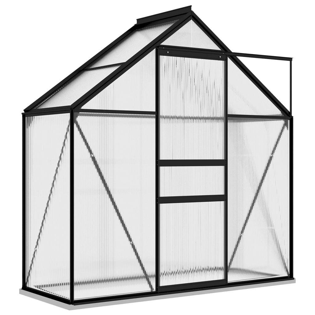 Anlehngewächshaus Aluminium Anthrazit – Größe wählbar – Bild 2