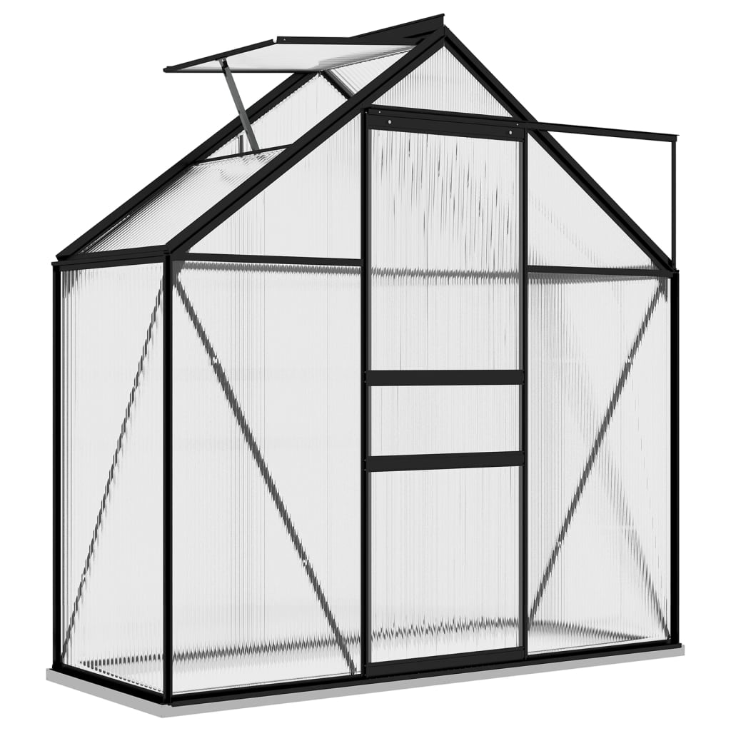 Anlehngewächshaus Aluminium Anthrazit – Größe wählbar – Bild 3