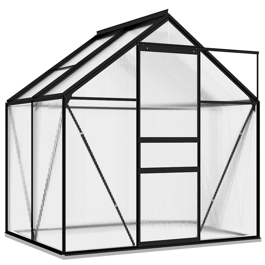 Anlehngewächshaus Aluminium Anthrazit – Größe wählbar – Bild 6