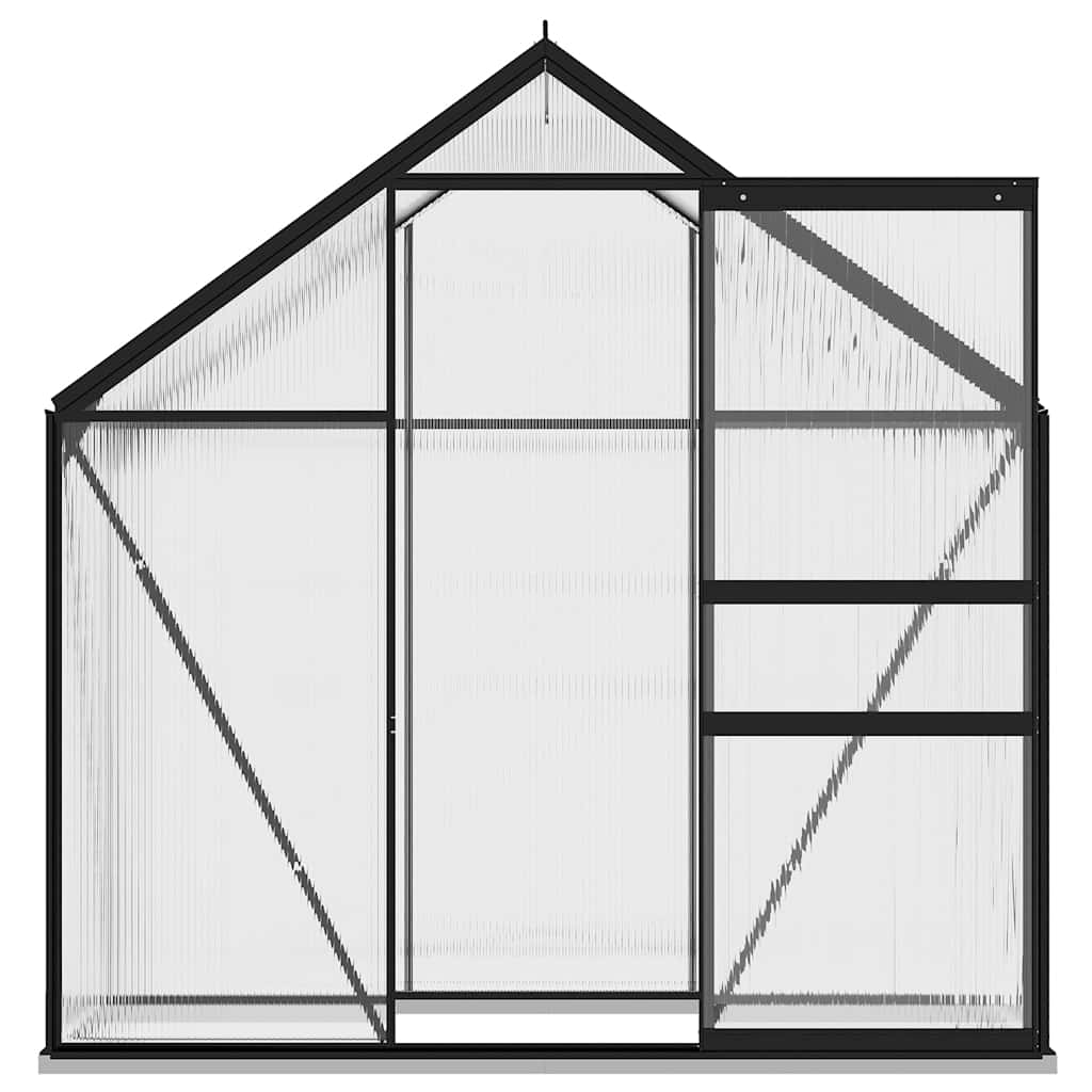 Anlehngewächshaus Aluminium Anthrazit – Größe wählbar – Bild 7
