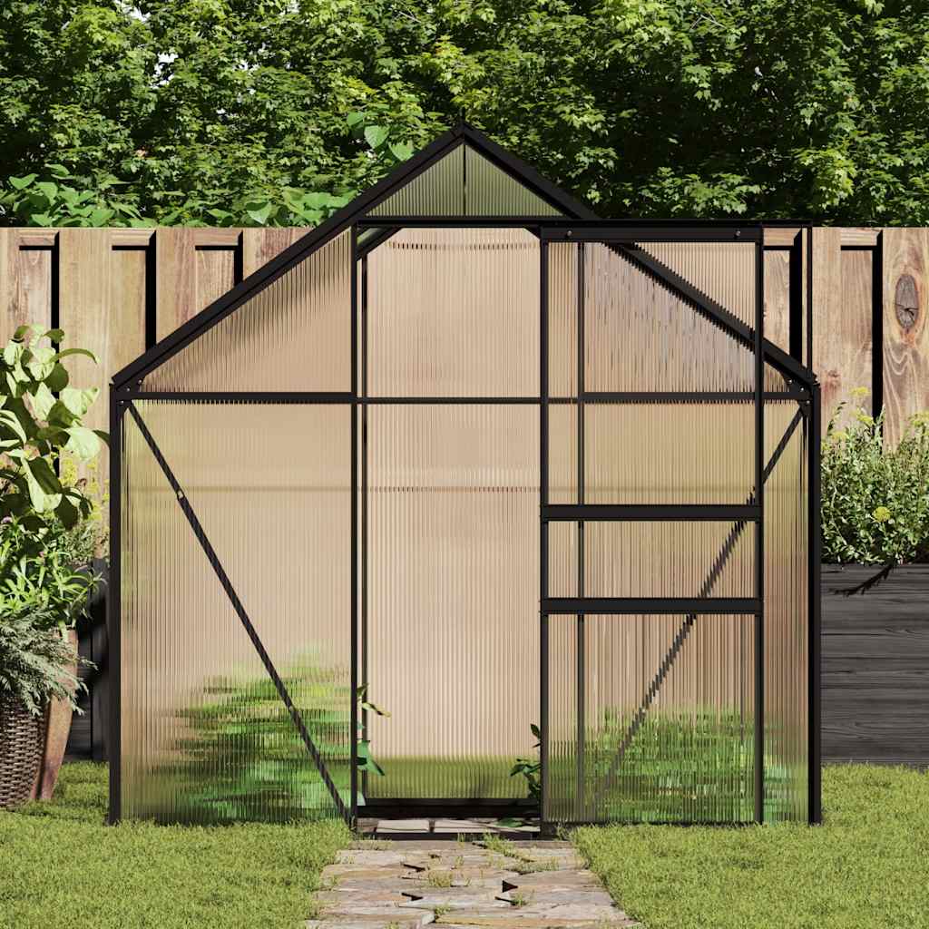 Anlehngewächshaus Aluminium Anthrazit – Größe wählbar – Bild 5
