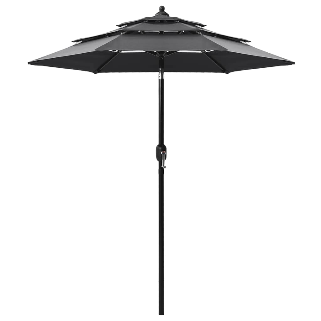 Hawaii-Sonnenschirm 3-lagig mit Aluminium-Mast