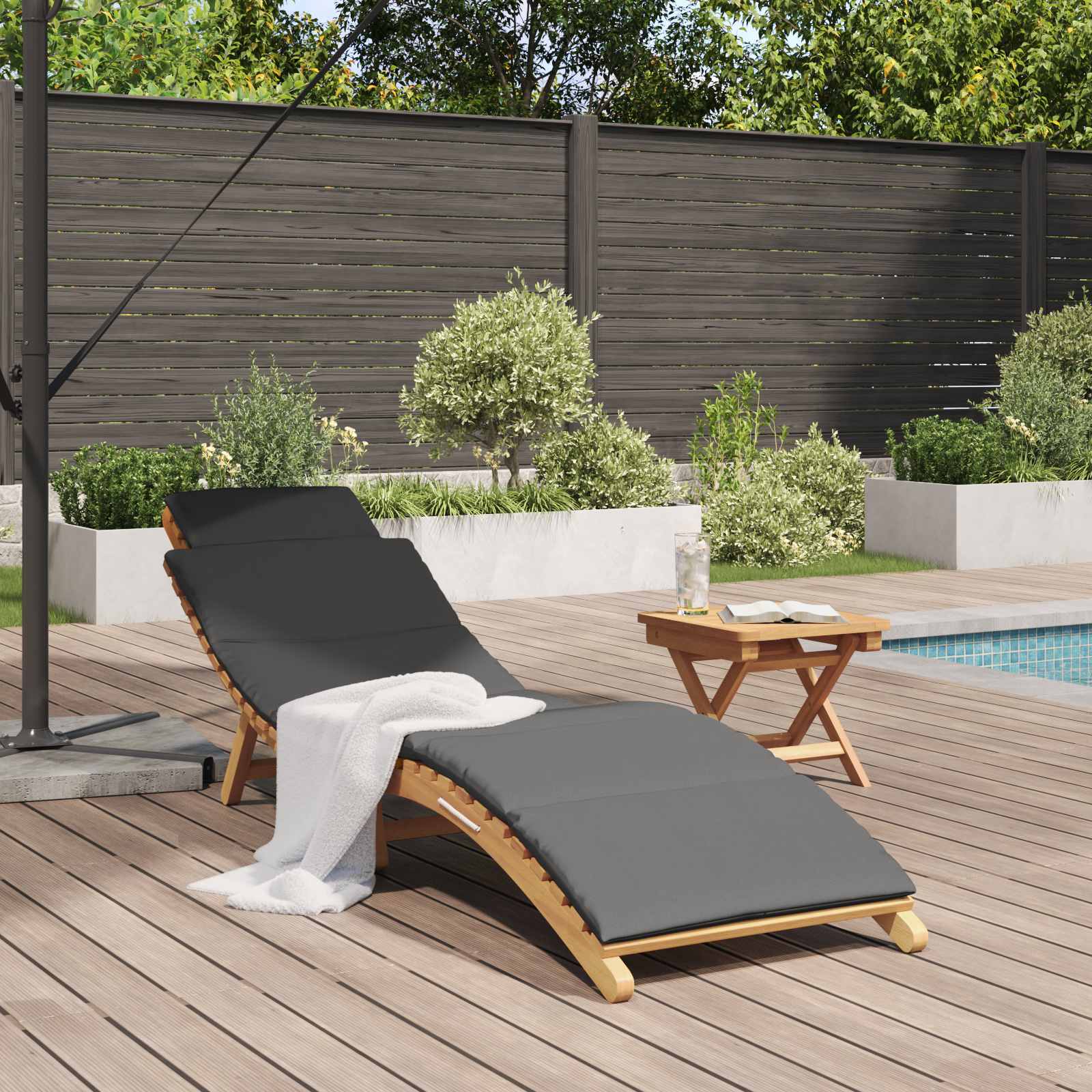 Garten-Sonnenliege aus Massivholz Teak 198 x 55 cm – Bild 3