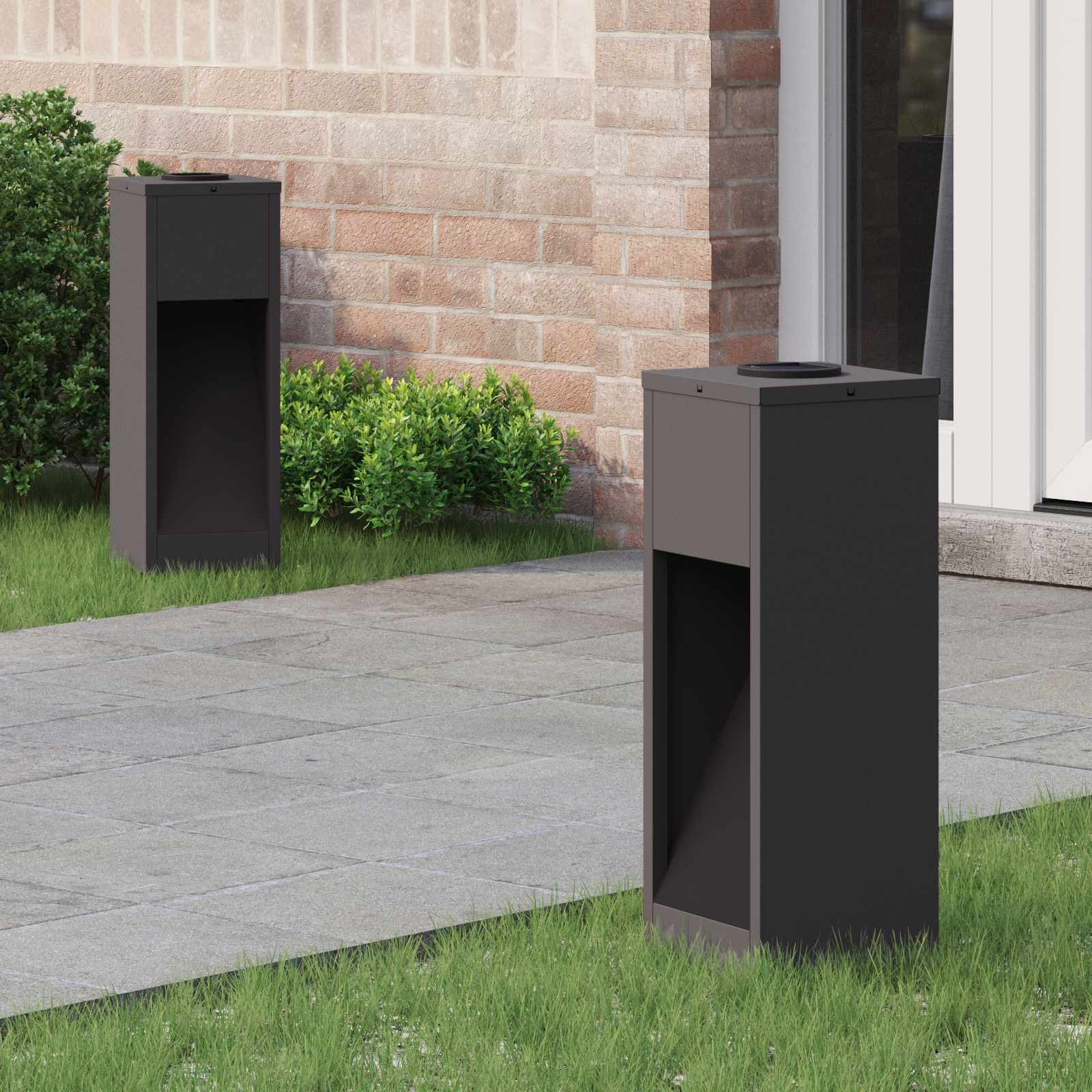 Solar-LED-Wegeleuchten 2er-Set – Rechteck-Design