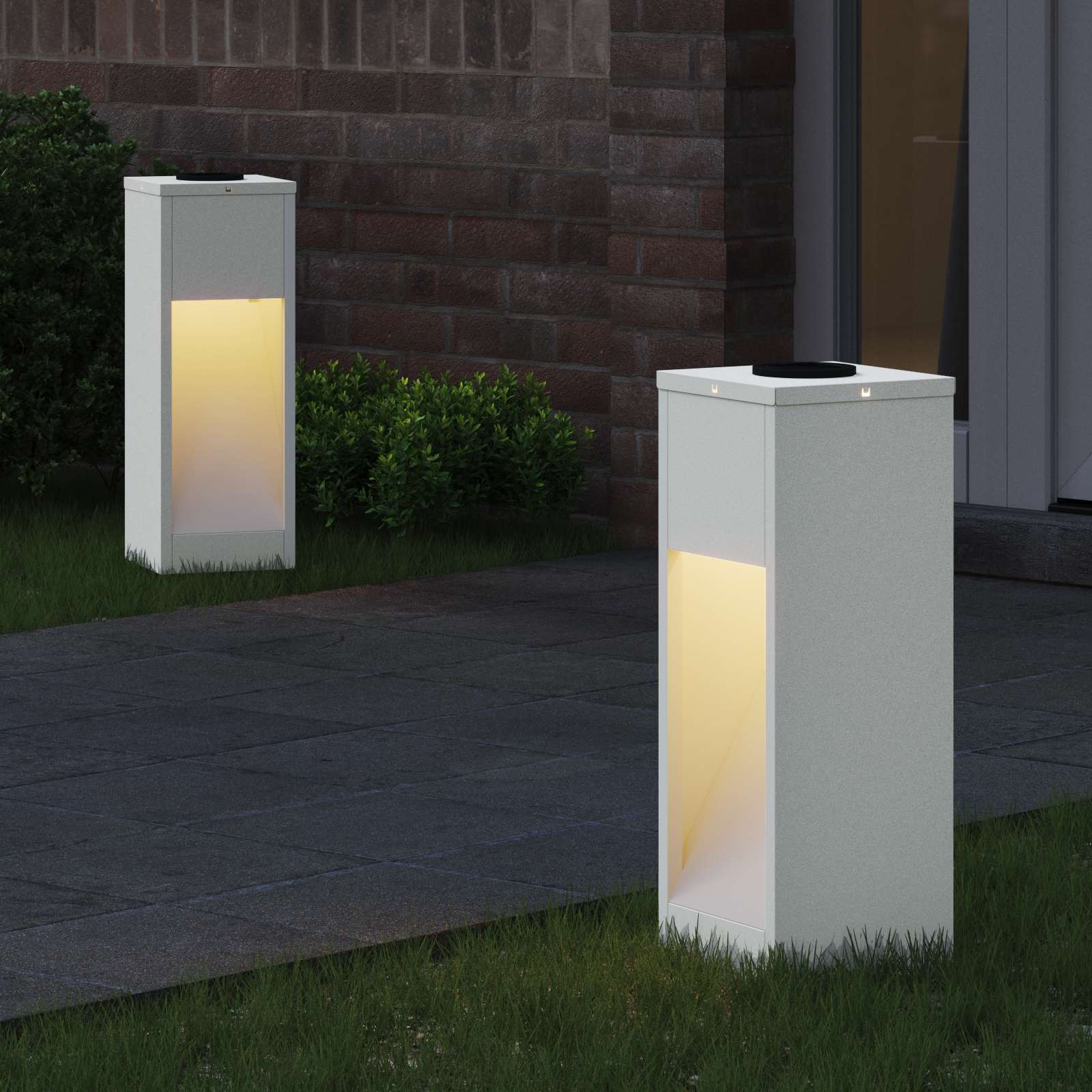 Solar-LED-Wegeleuchten 2er-Set – Rechteck-Design – Bild 6