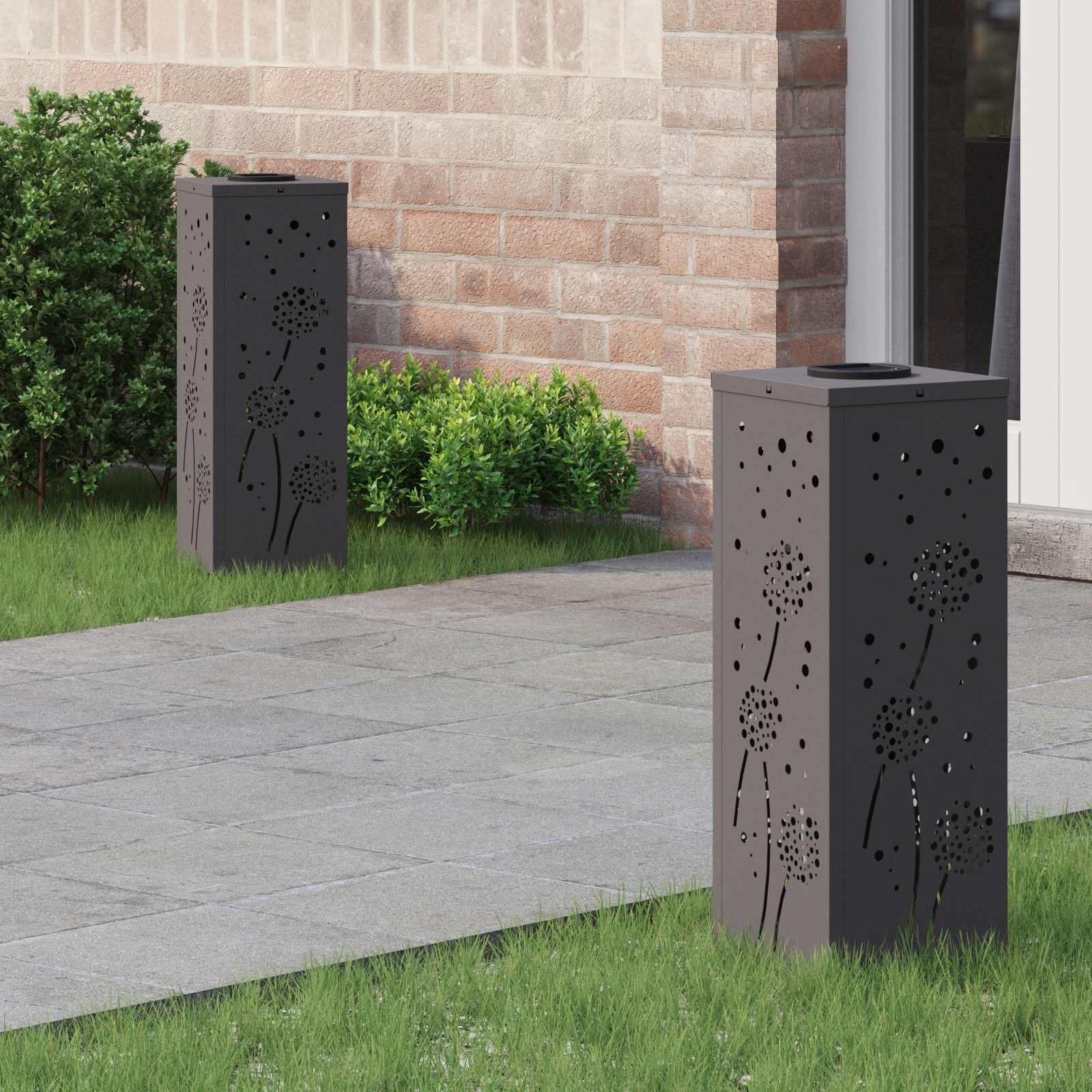 Solar-Wegeleuchten 2er-Set – Design D