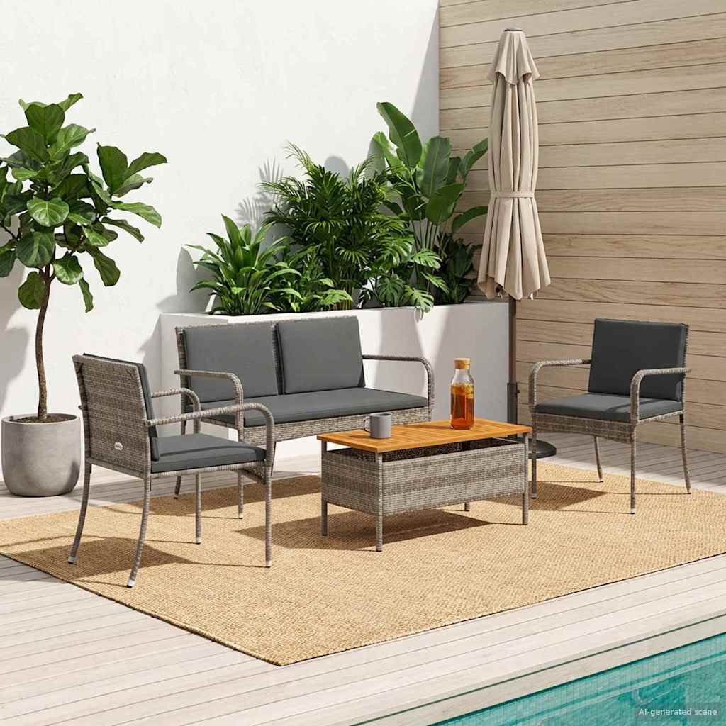 Gartenmöbel-Set mit Kissen Stahl – Ausführung wählbar – Bild 2