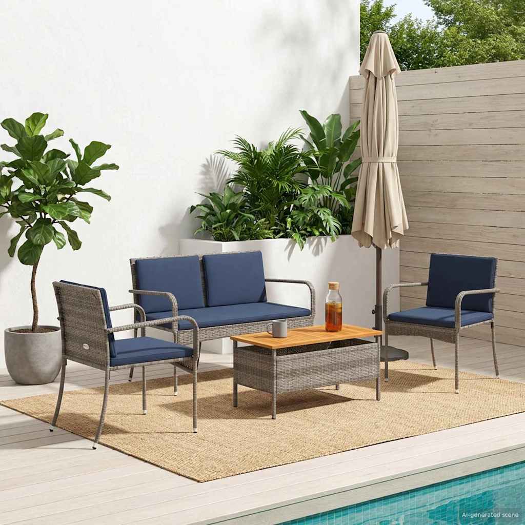 Gartenmöbel-Set mit Kissen Stahl – Ausführung wählbar – Bild 4