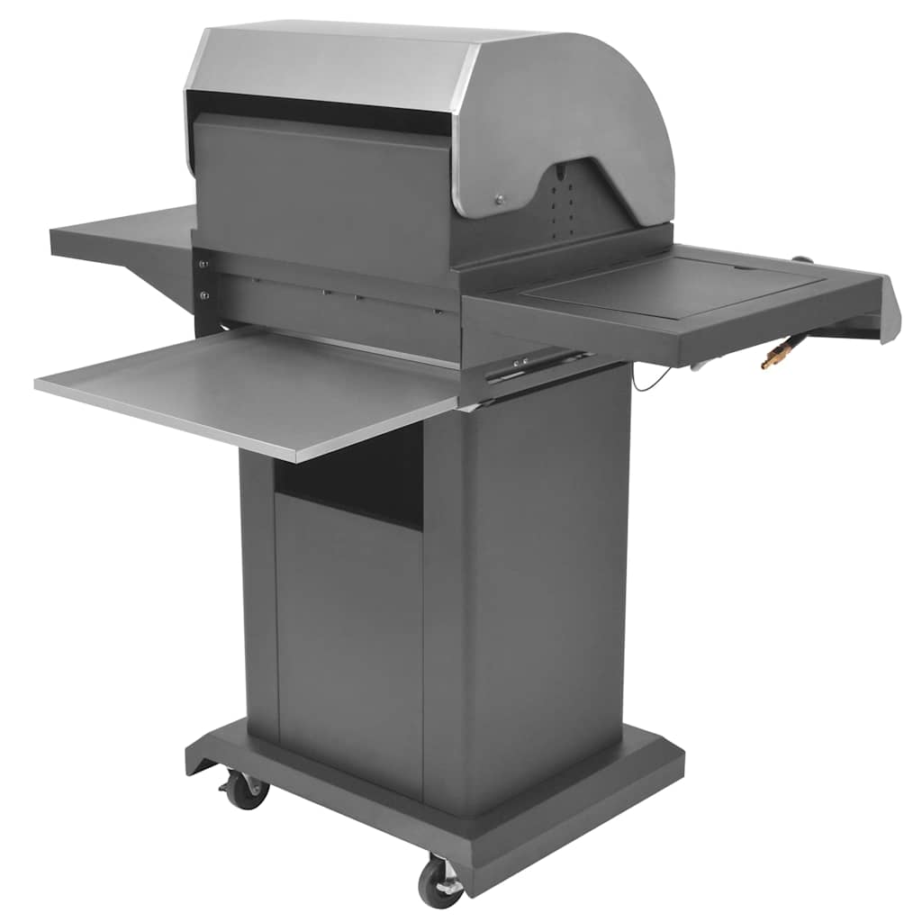 Gasgrill aus Stahl Silber mit Rädern – Bild 4