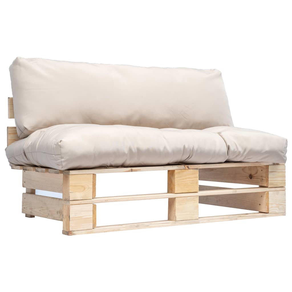 Paletten-Sofa 2-Sitzer 110 cm – Farbe & Kissen wählbar