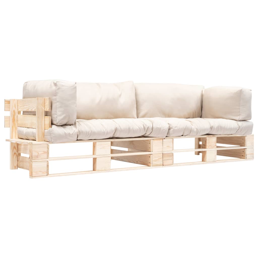 Paletten-Sofa-Set 2-teilig – Farbe & Kissen wählbar