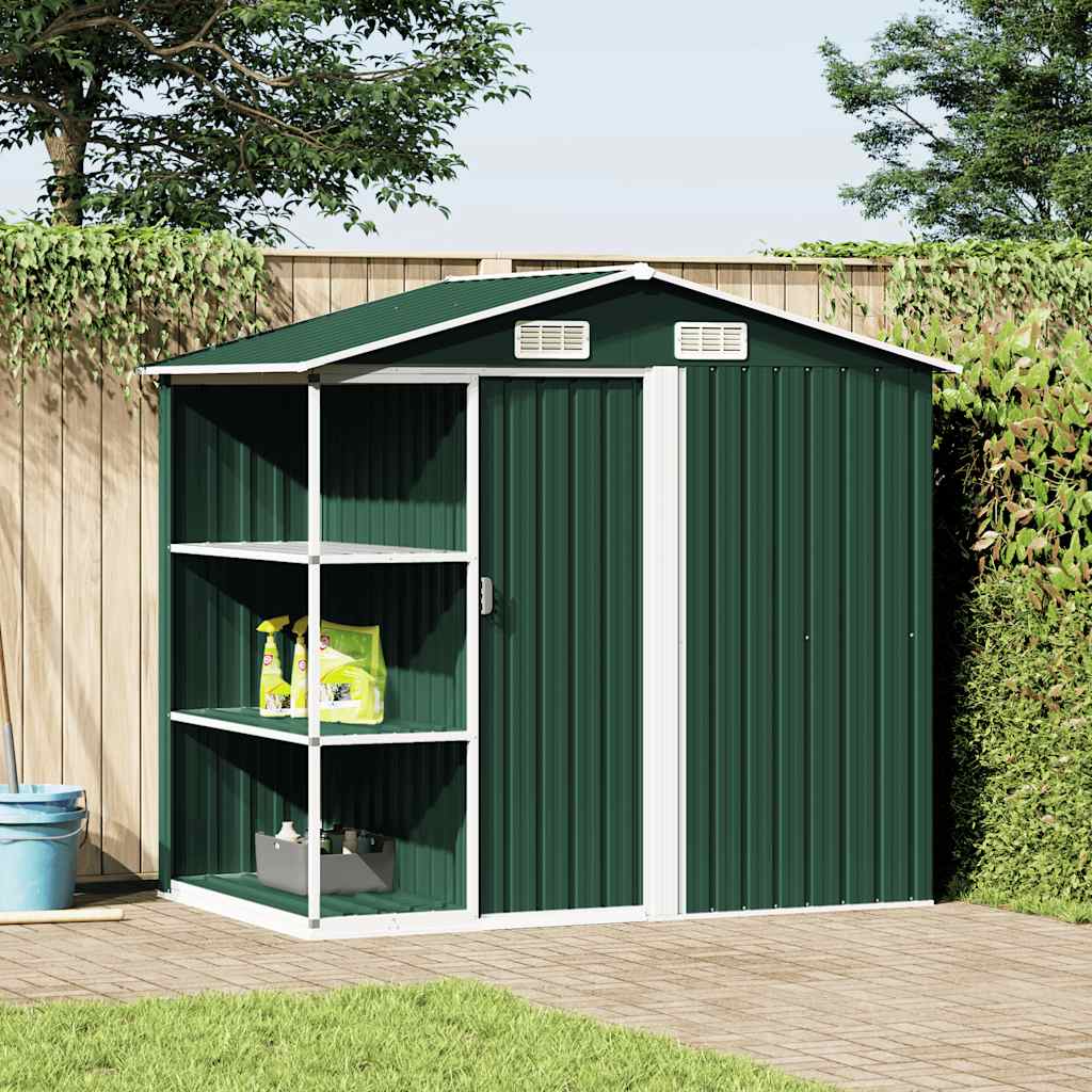 Gartenhaus mit Regal aus Eisen 205 x 130 x 183 cm