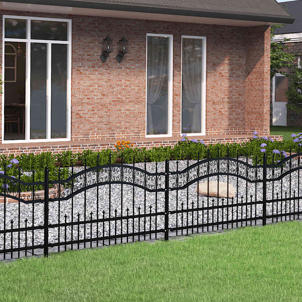 Gartenzaun Kampen mit Speerspitze Schwarz – Höhe wählbar