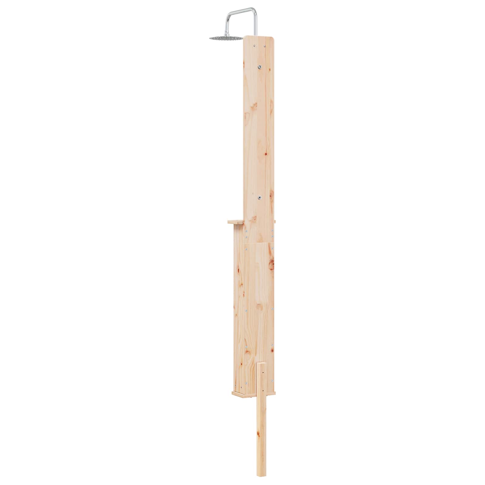 Outdoor-Dusche Holz/Edelstahl höhenverstellbar 246 cm – Bild 6