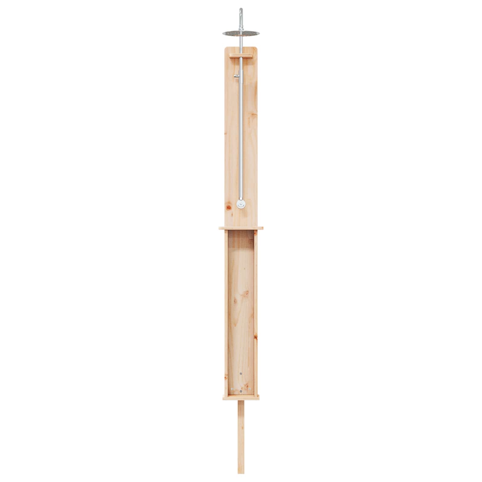 Outdoor-Dusche Holz/Edelstahl höhenverstellbar 246 cm – Bild 4