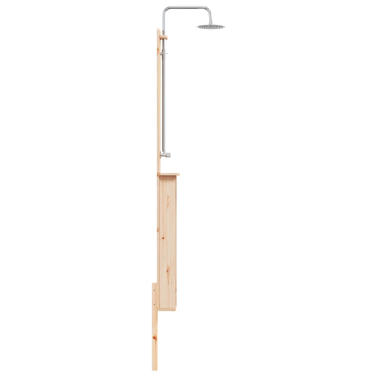 Outdoor-Dusche Holz/Edelstahl höhenverstellbar 246 cm – Bild 5